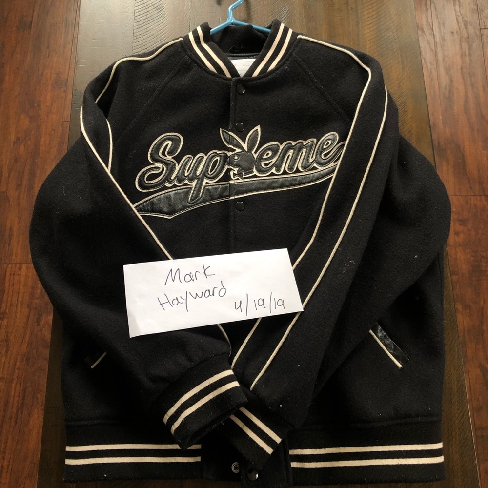 Supreme X Playboy wool varsity jacket